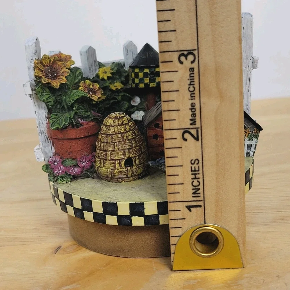 Vtg Lang‎ Candle Topper Birdhouse Sampler Ellen Stouffer Garden 2001 Cottagecore